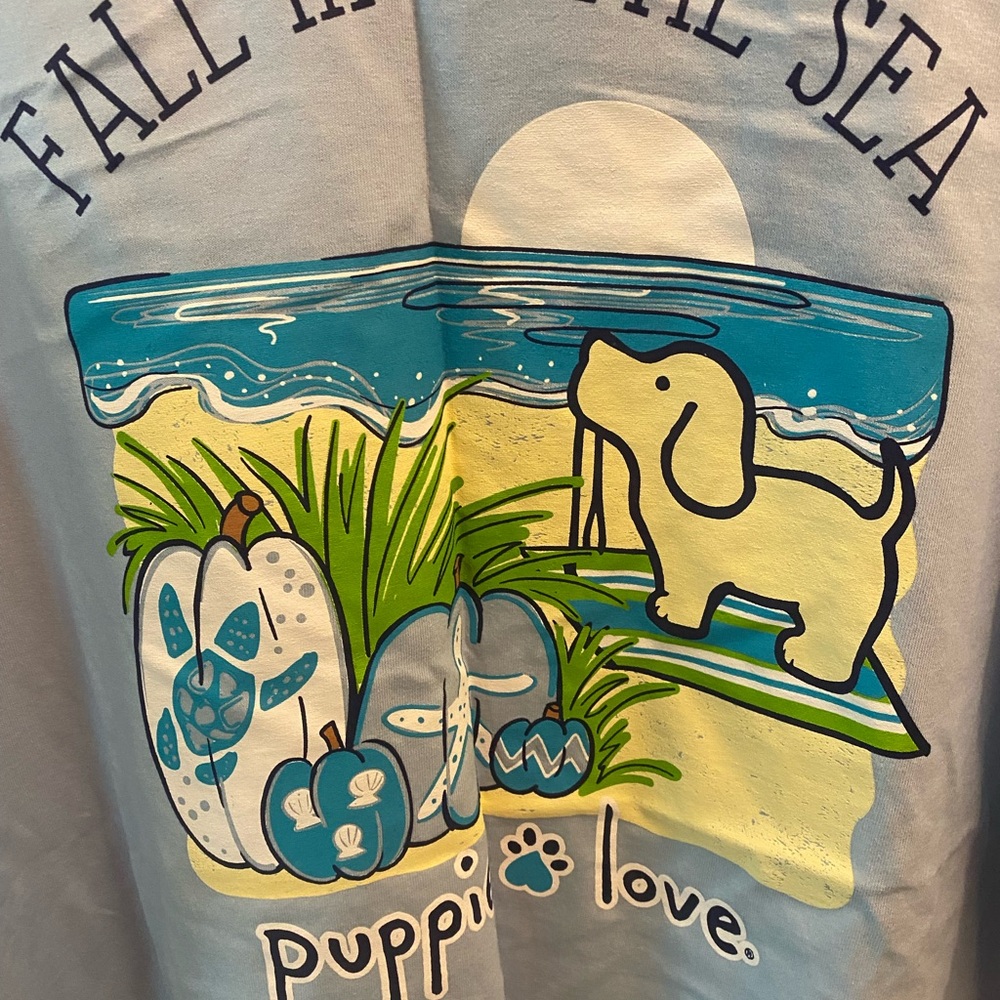 Puppie Love Light Blue Short Sleeve Tee XXL NWT - Picture 2 of 3
